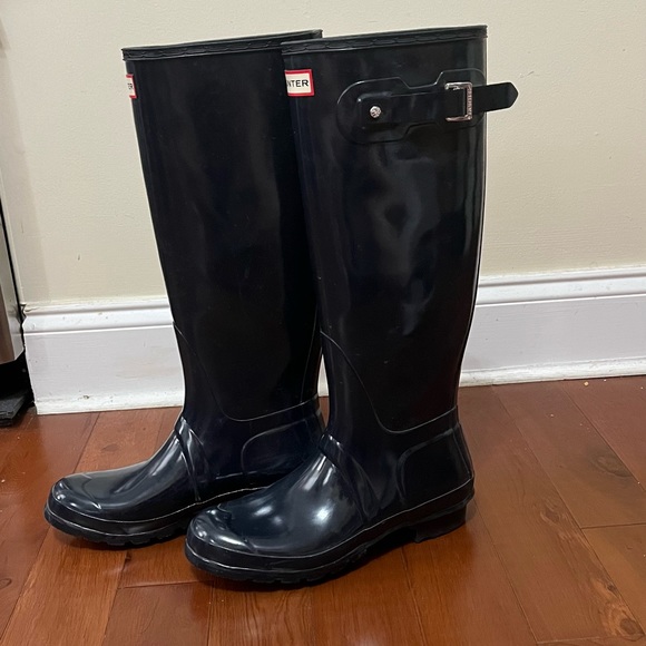 Navy Hunter boots - Picture 2 of 5